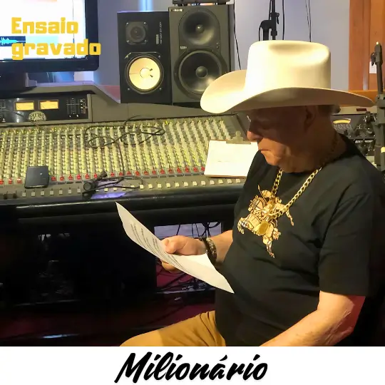 Milionario da dupla milionario e josé rico, lendo no estúdio de gravação em Brasília